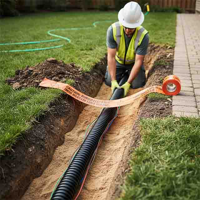 corrugated conduit underground