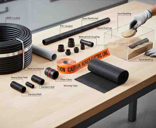 HDPE corrugated conduit underground installation